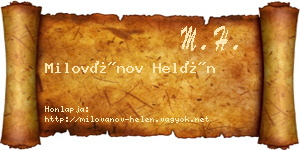 Milovánov Helén névjegykártya
